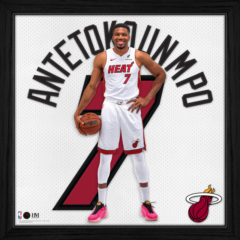 Highland Mint Giannis Antetokounmpo Miami Heat Impact Jersey Frame