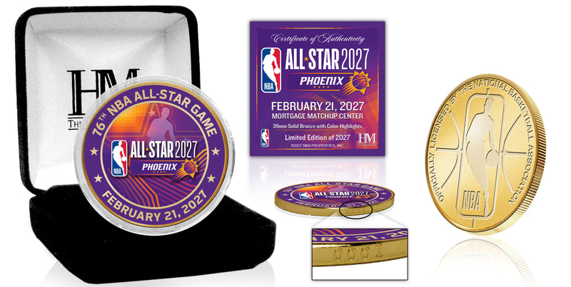 Highland Mint 2027 NBA All-Star Game Bronze Color Coin - Limited Edition /2,027