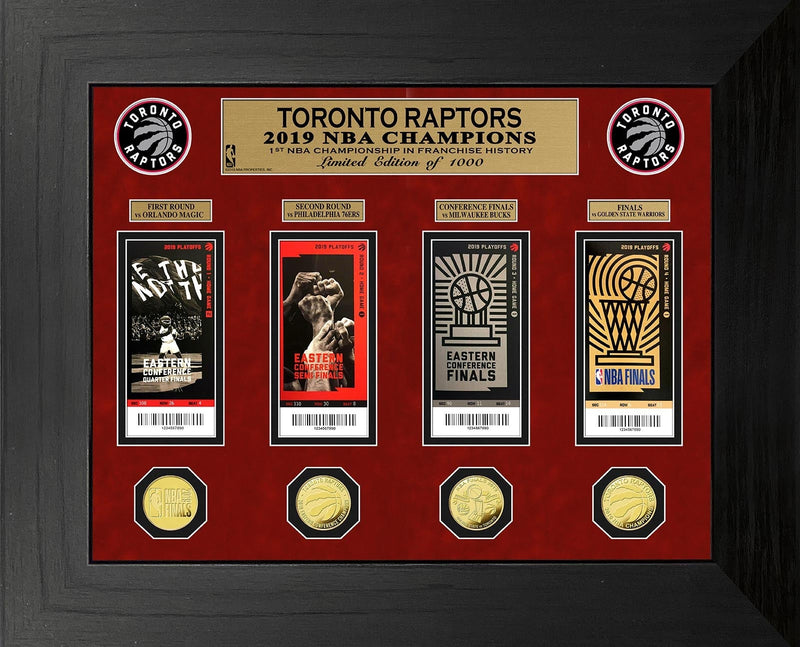 Highland Mint Toronto Raptors 2019 NBA Finals Champions Deluxe Gold Coin & Ticket Collection - Limited Edition /1000