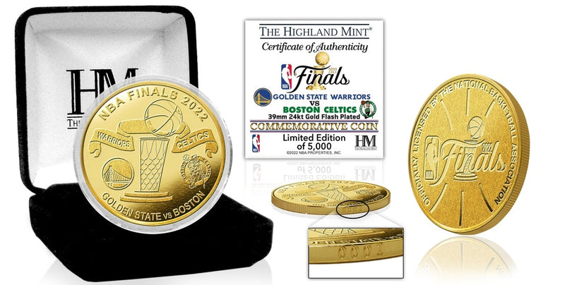Highland Mint Warriors vs Celtics 2022 NBA Finals Dueling Gold Coin - Limited Edition /5,000