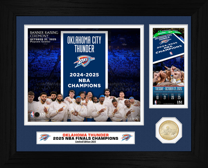 Highland Mint Oklahoma City Thunder 2025 NBA Championship Banner Raising Bronze Coin Photo Mint - Limited Edition /2025