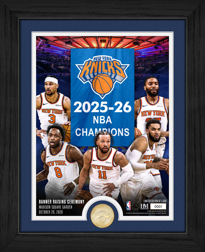 Highland Mint New York Knicks 2026 NBA Championship Banner Bronze Coin Photo Mint - Limited Edition /5,000