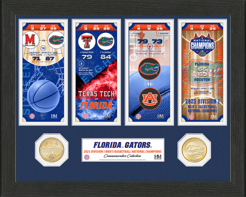 Highland Mint University of Florida 2025 NCAA Basketball Championship Ticket Photo Mint - Limited Edition