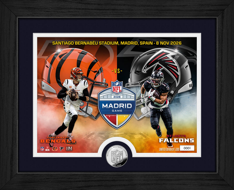 Highland Mint 2026 NFL International Games Bengals vs Falcons Madrid Silver Coin Photo Mint - Limited Edition /5,000
