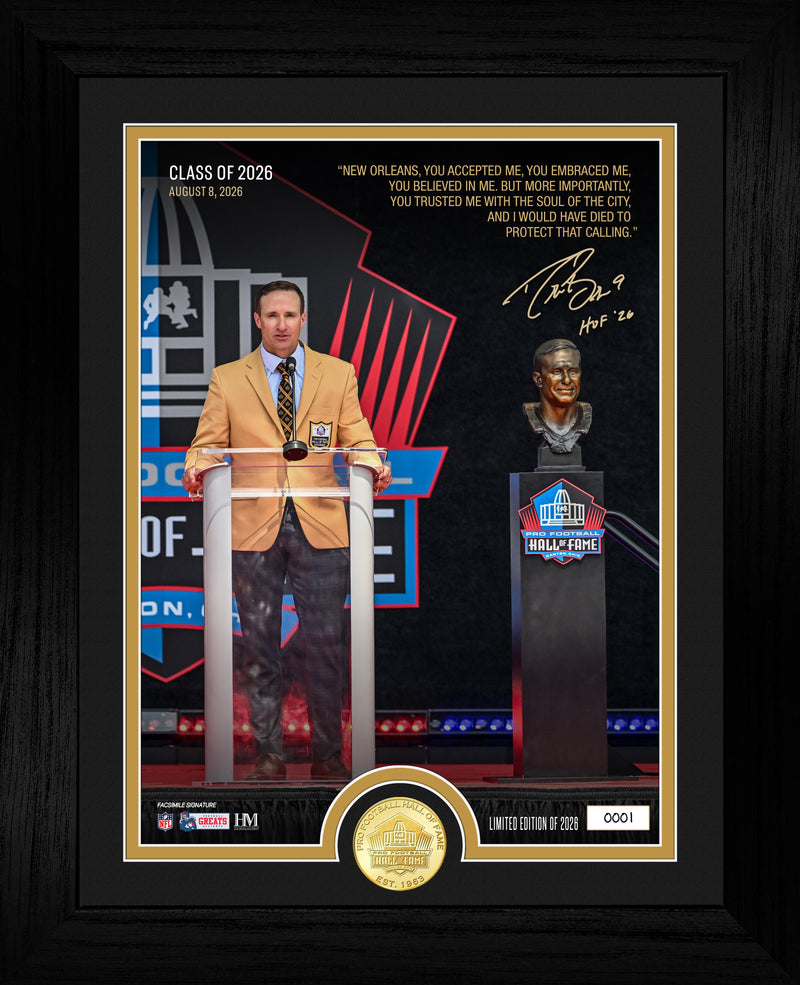Highland Mint Drew Brees Pro Football Hall of Fame Induction Bronze Coin Photo Mint - Limited Edition /2,026