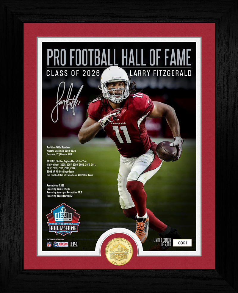 Highland Mint Larry Fitzgerald 2026 NFL Hall of Fame Bronze Coin Photo Mint - Limited Edition /5000