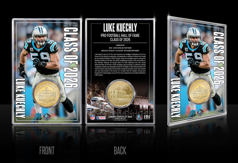 Highland Mint Luke Kuechly 2026 NFL Hall of Fame Bronze Coin Card - Limited Edition /5,000