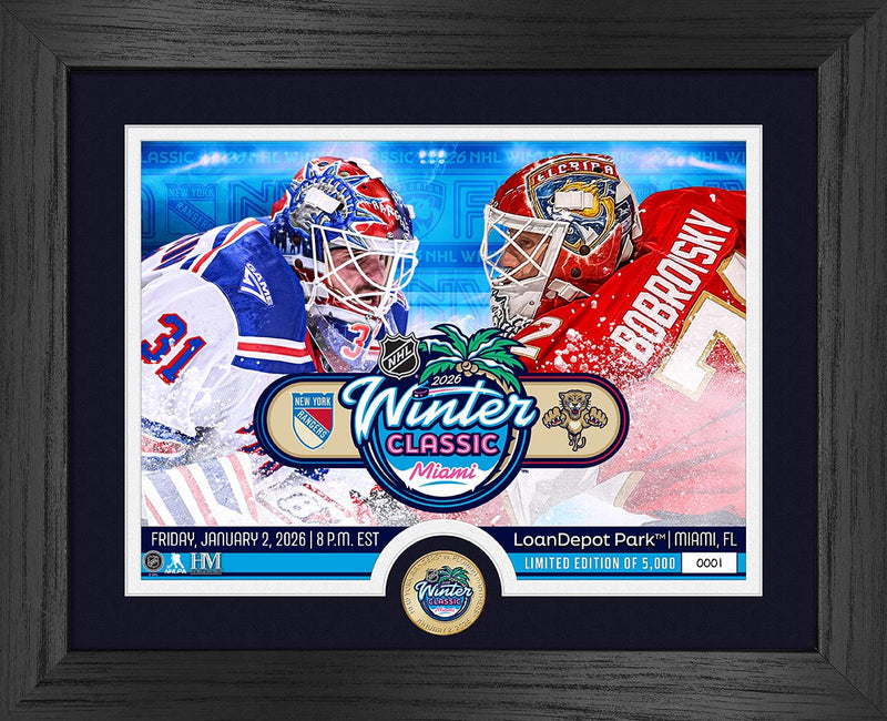 Highland Mint New York Rangers vs. Florida Panthers 2026 NHL Winter Classic Bronze Coin Photo Mint - Limited Edition /5,