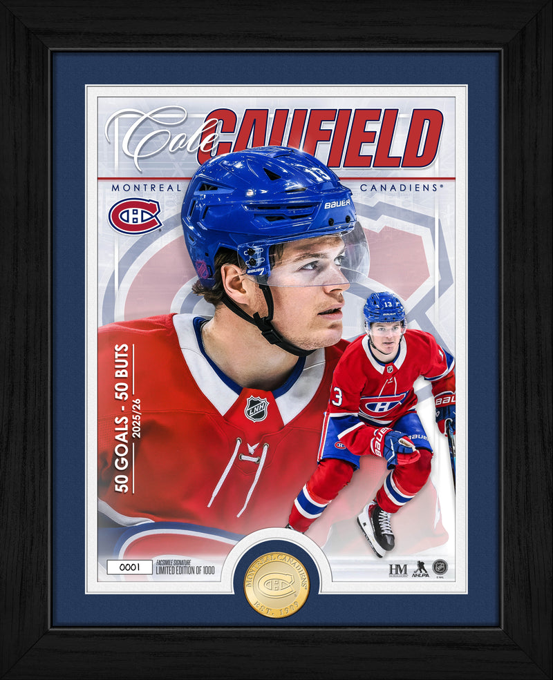 Highland Mint Cole Caufield Montreal Canadiens 50 Goals Bronze Coin Photo Mint - Limited Edition /1,000