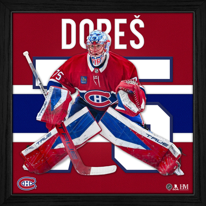 Highland Mint Jakub Dobes Montreal Canadiens Impact Jersey Frame - 13" x 13"