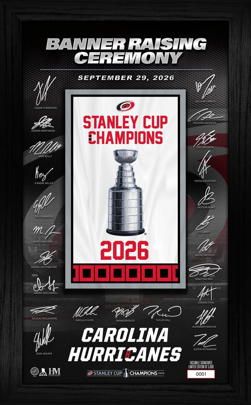 Highland Mint Carolina Hurricanes 2026 Stanley Cup Championship Banner Raising Signature Frame - Limited Edition /5,000