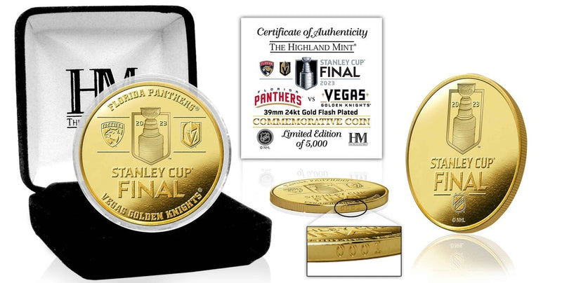 Highland Mint Vegas Golden Knights/Florida Panthers 2023 NHL Stanley Cup Final Dueling Gold Coin - Limited Edition /5,00