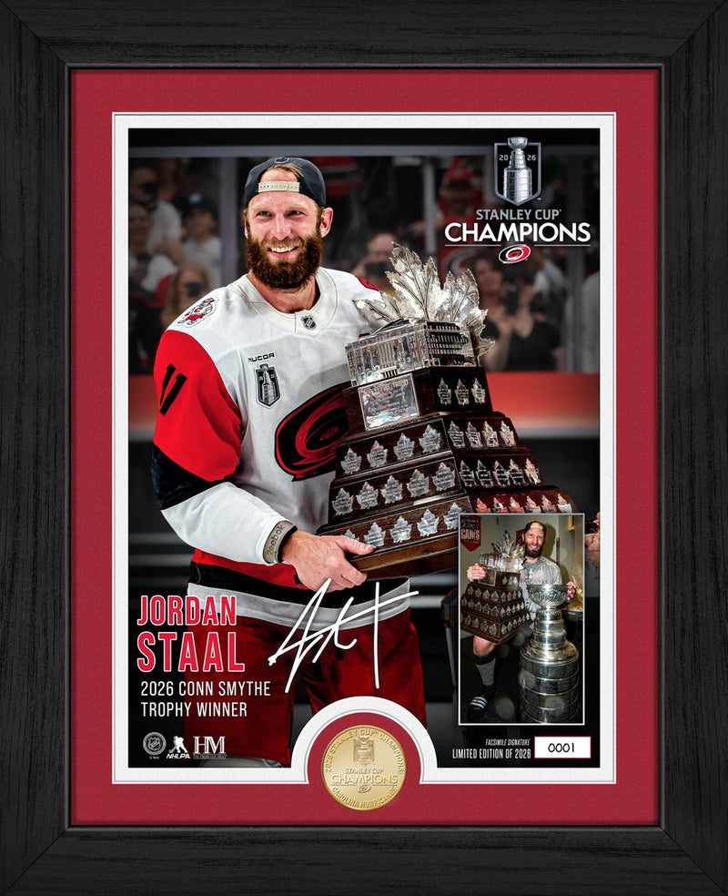 Highland Mint Jordan Staal Carolina Hurricanes 2026 Conn Smythe Award Bronze Coin Photo Mint - Limited Edition /2,026