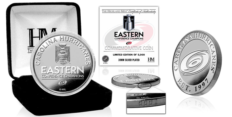 Highland Mint Carolina Hurricanes 2026 Eastern Conference Champions Silver Coin - Limited Edition /5,000