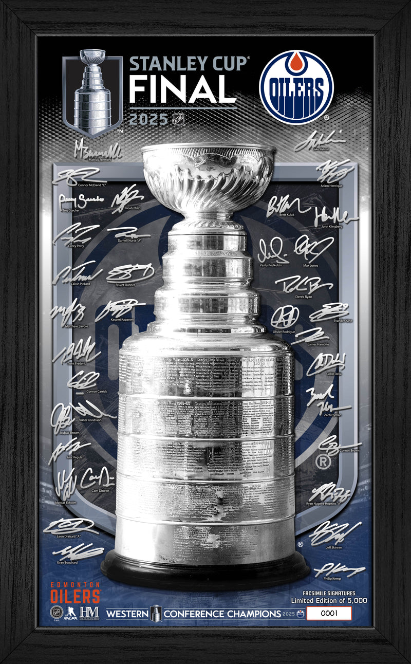 Highland Mint Edmonton Oilers 2025 Western Conference Champions Signature Trophy Frame - Limited Edition /5,000