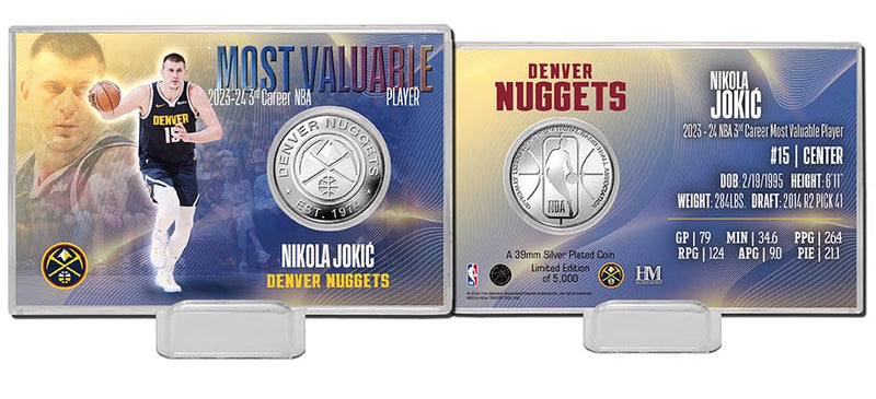 Highland Mint Nikola Jokic 2024 NBA MVP Silver Coin Card - Limited Edition /5,000