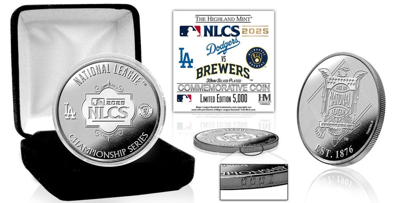 Highland Mint 2025 National League Championship Series Silver Coin Dodgers vs Brewers - Limited Edition /5000