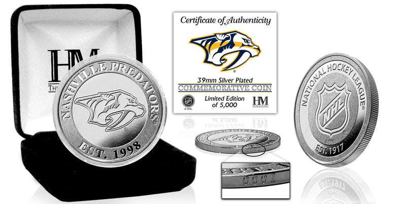 Highland Mint Nashville Predators Silver Coin - Limited Edition /5,000