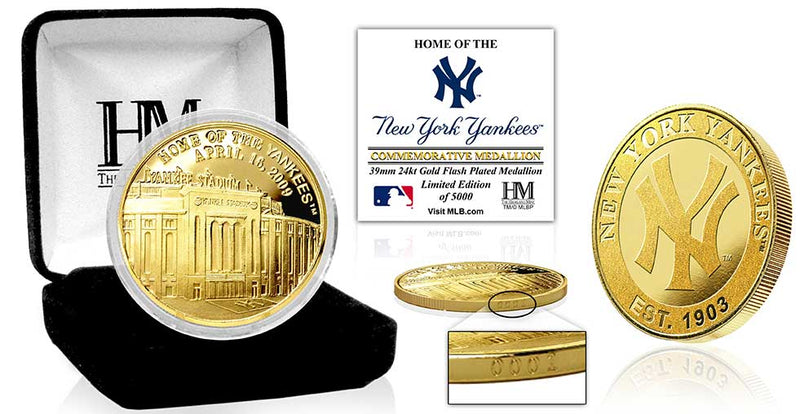 Highland Mint New York Yankees Yankee Stadium 24kt Gold Coin - Limited Edition /5,000