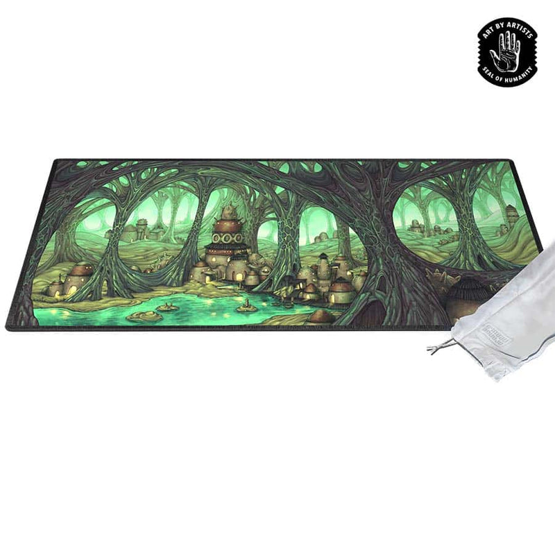 Orange Nebula Curator Arcane Landscapes Desk Mat - The Caverns