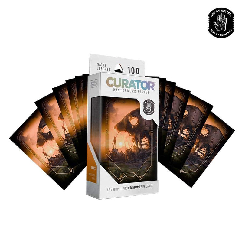 Orange Nebula Curator Masterworks Sleeves - Solace by NinjaJo (100 Count)