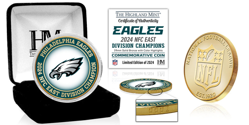 Highland Mint Philadelphia Eagles 2024 NFC East Division Champions Bronze Coin - Limited Edition /2024
