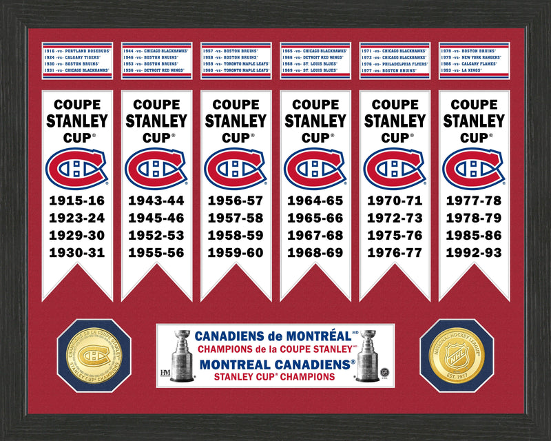 Highland Mint Montreal Canadiens Stanley Cup Banner Collection Photo Mint