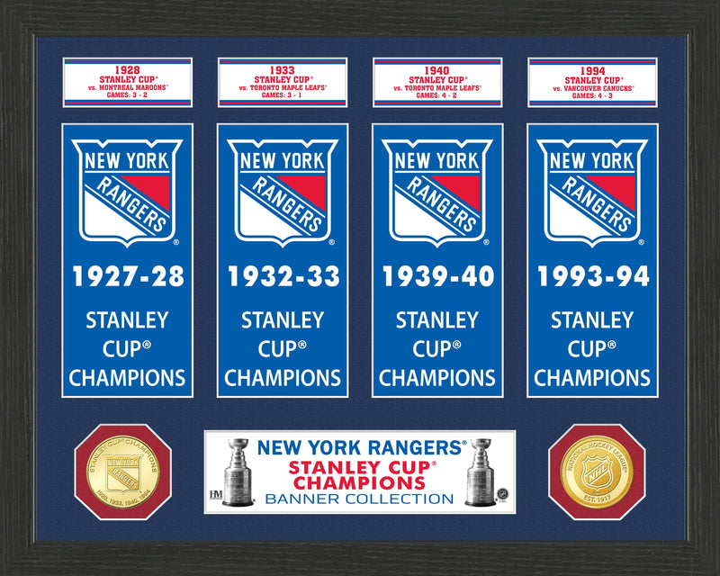Highland Mint New York Rangers Stanley Cup Banner Collection Photo Mint