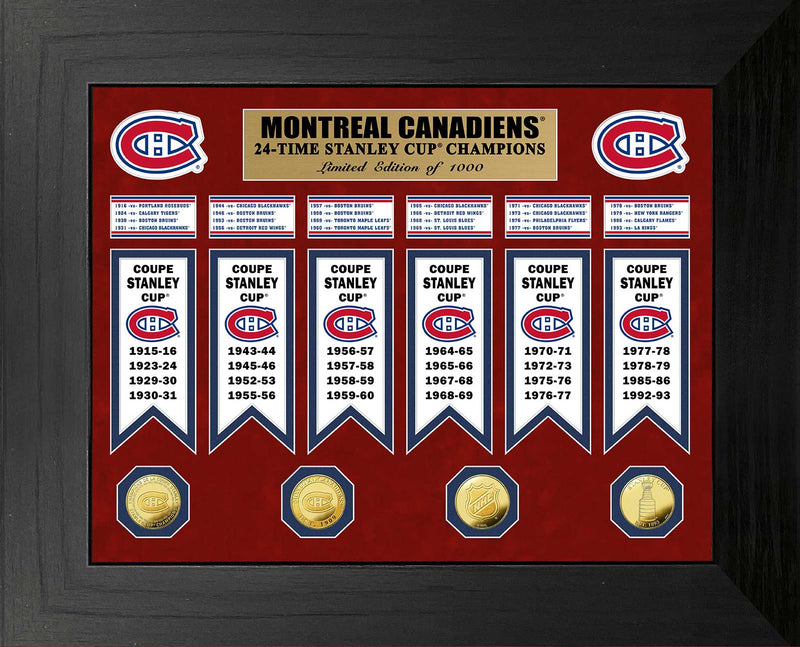 Highland Mint Montreal Canadiens 24-Time Stanley Cup Champions Deluxe Gold Coin & Banner Collection - Limited Edition /1
