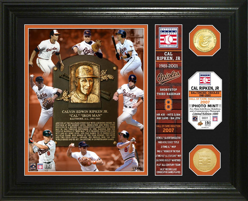 Highland Mint Cal Ripken Jr. Hall of Fame Banner Photo Mint - Limited Edition /1,000