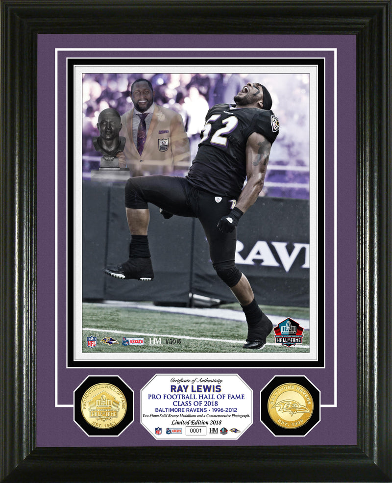 Highland Mint Ray Lewis Hall of Fame Induction Day Bronze Coin Photo Mint - Limited Edition /2018