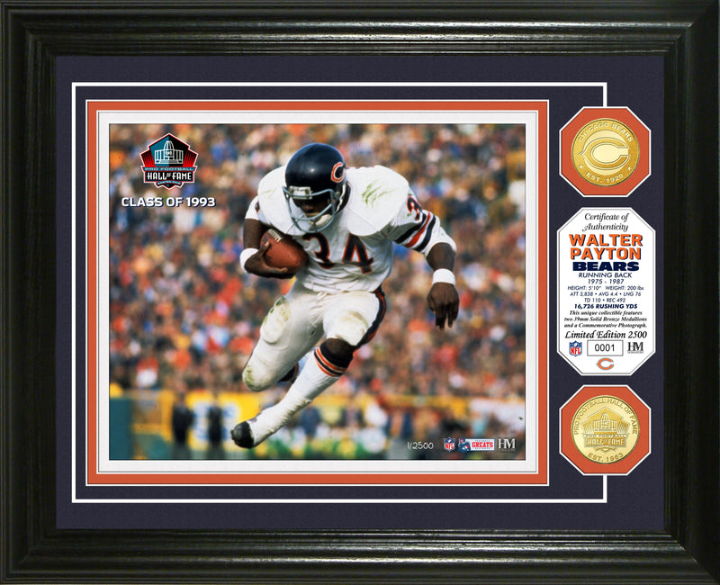 Highland Mint Walter Payton 1993 Hall of Fame Bronze Coin Photo Mint - Limited Edition /2,500