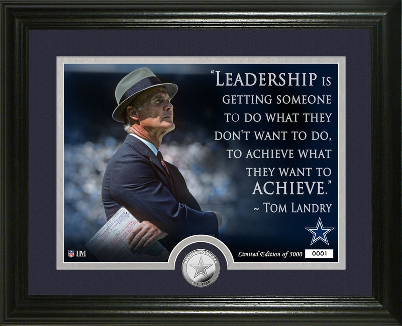 Highland Mint Tom Landry Quote Silver Coin Photo Mint