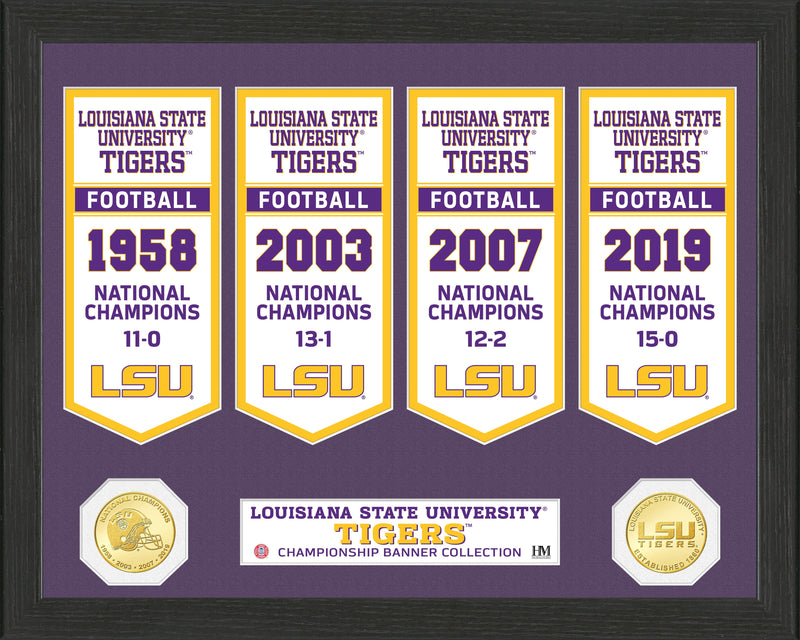 Highland Mint Louisiana State University Bronze Coin Championship Banner Frame - 12x15