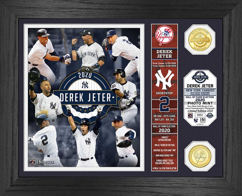 Highland Mint Derek Jeter 2020 Hall of Fame Induction Bronze Coin Photo Mint - Limited Edition /2222