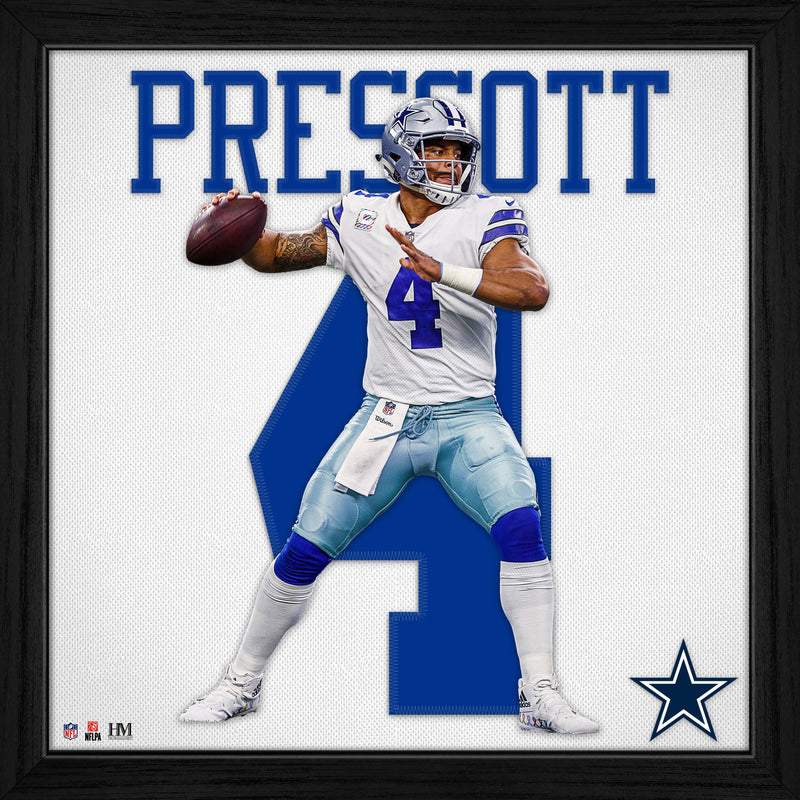 Highland Mint Dak Prescott Dallas Cowboys Impact Jersey Frame