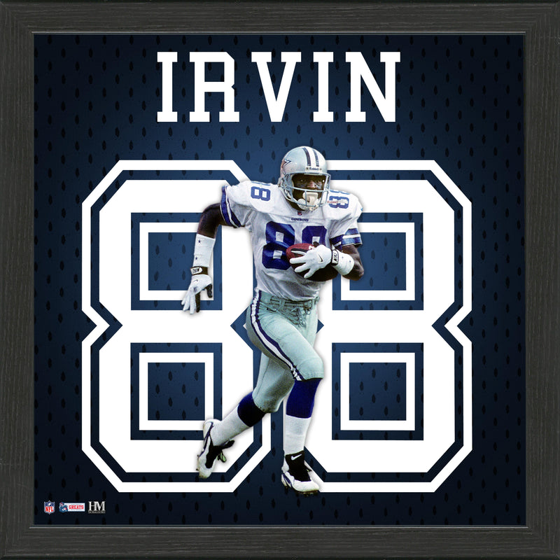 Highland Mint Michael Irvin Jersey Number Frame - Dallas Cowboys 13x13 Wood Display