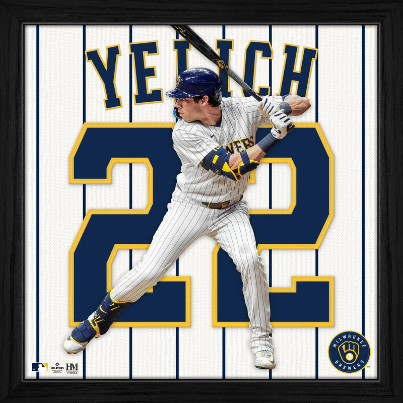 Highland Mint Christian Yelich Impact Jersey Framed Photo - Milwaukee Brewers