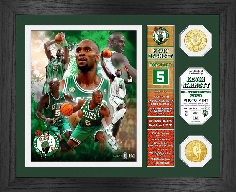 Highland Mint Kevin Garnett Hall of Fame Banner Bronze Coin Photo Mint - Limited Edition /2020