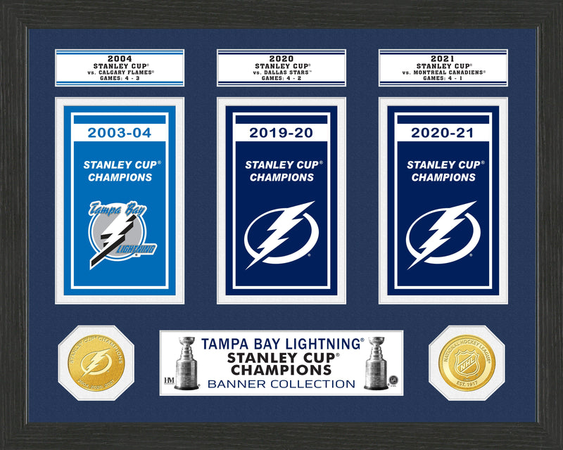 Highland Mint Tampa Bay Lightning Stanley Cup Banner Collection Photo Mint