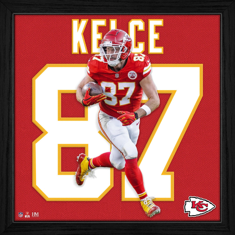 Highland Mint Travis Kelce Kansas City Chiefs NFL Impact Jersey Frame