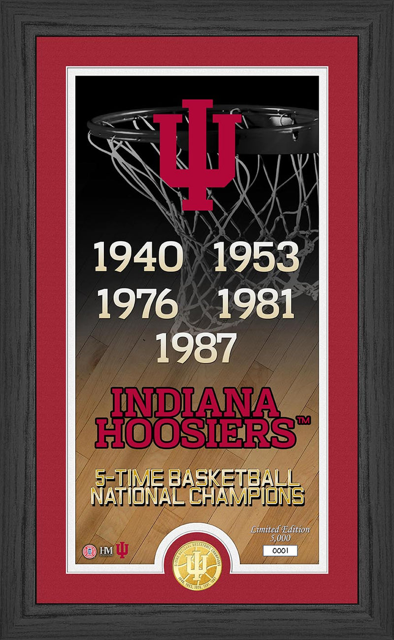 Highland Mint Indiana Hoosiers 5 Time Basketball National Champions Bronze Coin Photo Mint - Limited Edition /5,000