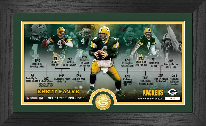 Highland Mint Brett Favre Career Timeline Bronze Coin Photo Mint - Limited Edition /5,000