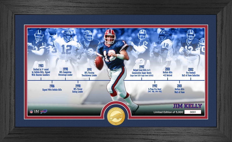 Highland Mint Jim Kelly Buffalo Bills Career Timeline Bronze Coin Photo Mint - Limited Edition /5,000