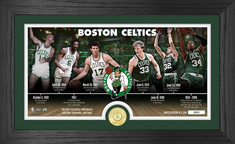 Highland Mint Boston Celtics Vintage Timeline Bronze Coin Photo Mint - Limited Edition /5,000
