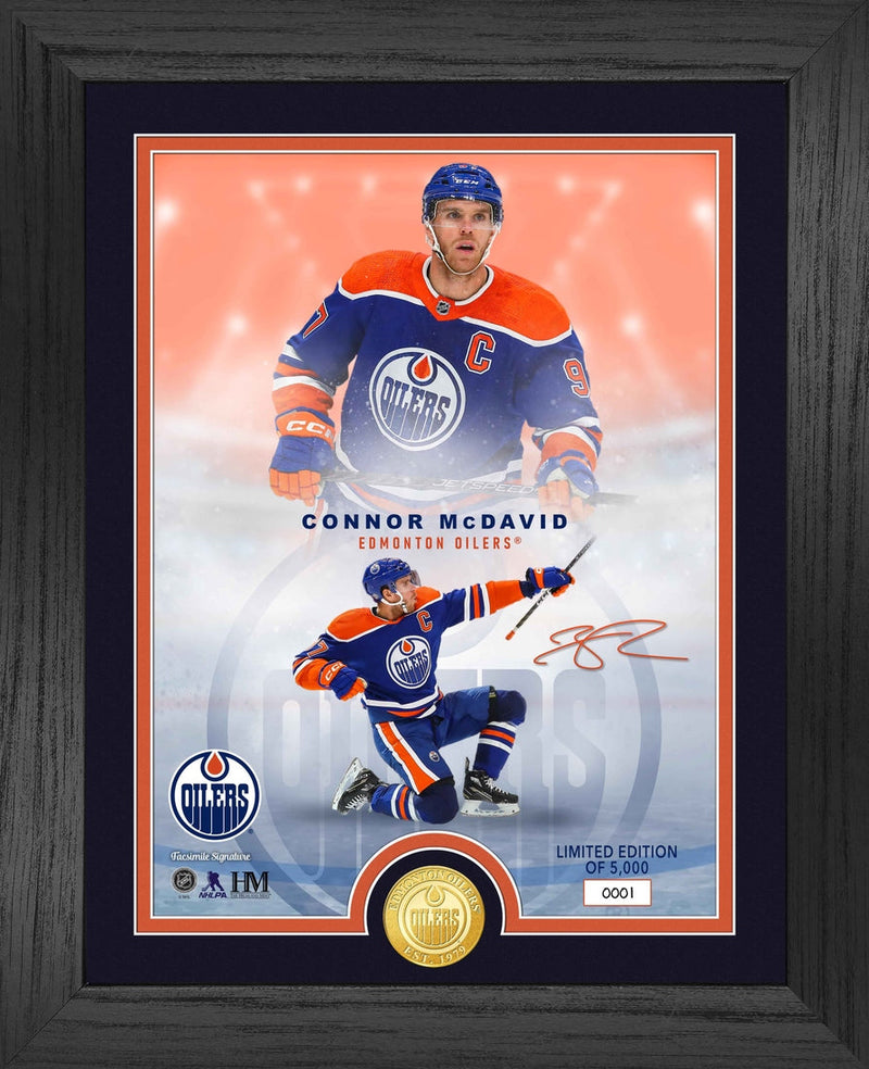 Highland Mint Edmonton Oilers Connor McDavid Bronze Coin Photo Mint - Limited Edition /5000