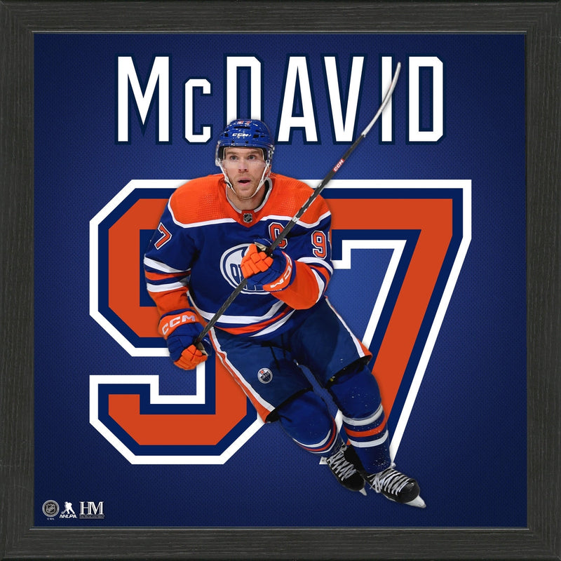 Highland Mint Connor McDavid Edmonton Oilers Impact Jersey Frame