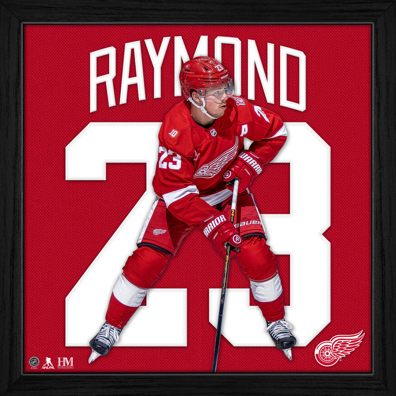Highland Mint Lucas Raymond Detroit Red Wings IMPACT Jersey Frame - 13x13