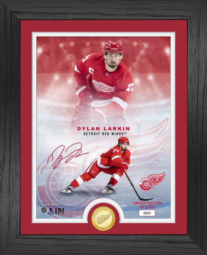 Highland Mint Detroit Red Wings Dylan Larkin Bronze Coin Photo Mint - Limited Edition /5,000