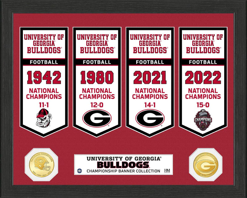 Highland Mint Georgia Bulldogs Football National Champions Banner Collection Photo Mint - Limited Edition